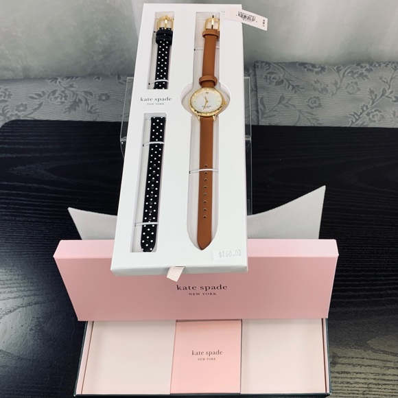 Kate Spade Morningside Mother of Pearl Dial Quartz Crystal Watch Set KSW1716SET